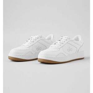 Alo Recovery Sneakers in White with Gum Sole